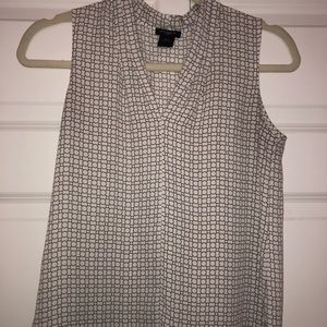 Ann Taylor grey and white blouse.